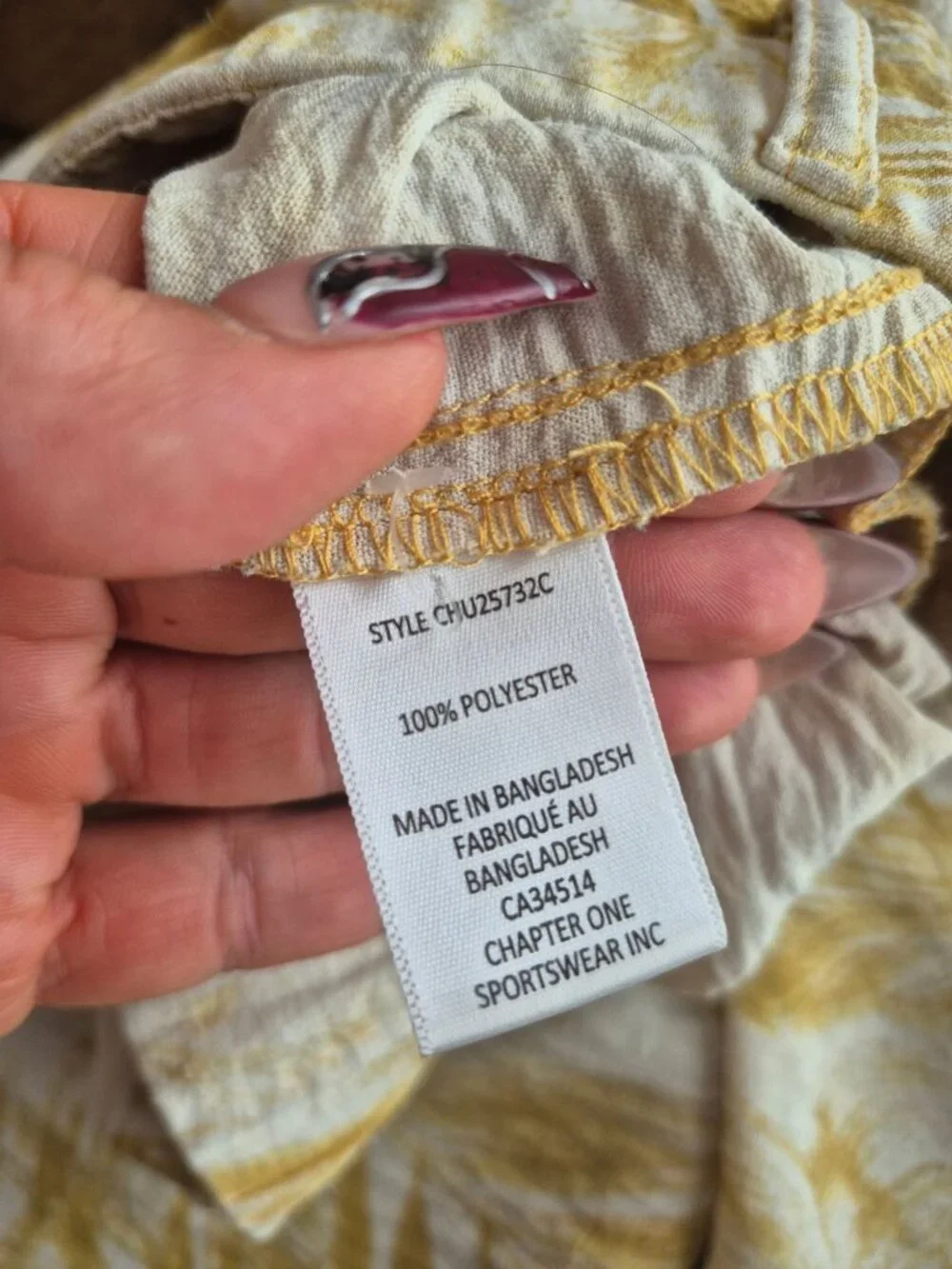 Haver & Blair Yellow Print Wide-Leg Crop Pants XL - Picture 6 of 6